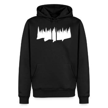 Poisson et forêt - Sweat à capuche Premium bio Homme - noir - Devant - Nico (187cm)