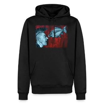 Fisch vs Punk - Männer Premium Bio Hoodie - Schwarz - Vorne - Nico (187cm)