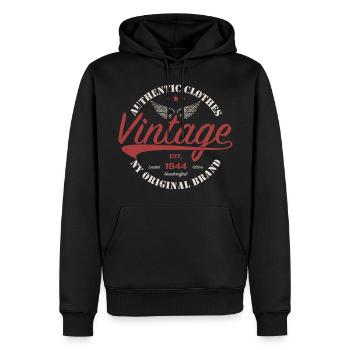Vintage 1944 Cadeau D'anniversaire 1944 Rétro 1944 - Sweat à capuche Premium bio Homme - noir - Devant - Nico (187cm)