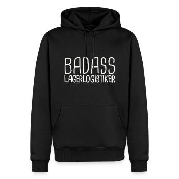 Lagerlogistiker Badass - Männer Premium Bio Hoodie - Schwarz - Vorne - Nico (187cm)