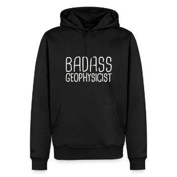 Geophysicist Badass Geophysics - Männer Premium Bio Hoodie - Schwarz - Vorne - Nico (187cm)