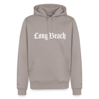 Long Beach California California USA gift - Men’s Premium Organic Hoodie - taupe - Front - Nico (187cm)