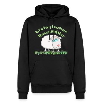 Schaf = biologischer Rasenmäher - Männer Premium Bio Hoodie - Schwarz - Vorne - Nico (187cm)