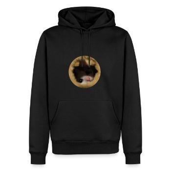 Katze im Bauch - Männer Premium Bio Hoodie - Schwarz - Vorne - Nico (187cm)