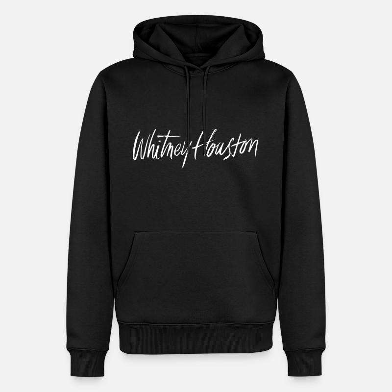 Whitney Houston Écriture Blanche - Sweat à capuche Premium bio Homme - noir