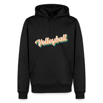 Volleyball coloré - Sweat à capuche Premium bio Homme - noir - Devant - Nico (187cm)