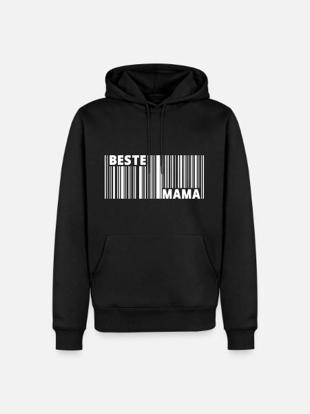 Beste Mama Mutter Barcode - Männer Premium Bio Hoodie - Schwarz