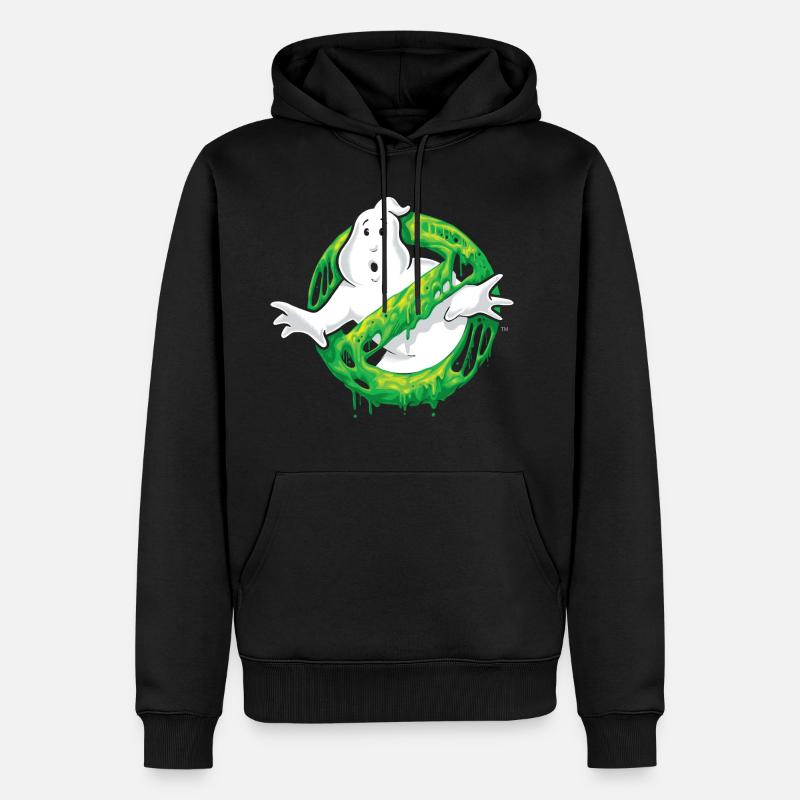 Ghostbusters Schleim Logo - Männer Premium Bio Hoodie - Schwarz