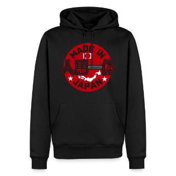 Made in Japan JDM Drift Car Tuning Rising Sun - Männer Premium Bio Hoodie - Schwarz - Vorne - Nico (187cm)