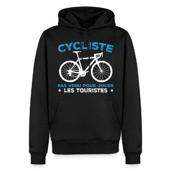 Radfahrer Geschenk Personalisierter Humor - Männer Premium Bio Hoodie - Schwarz - Vorne - Nico (187cm)