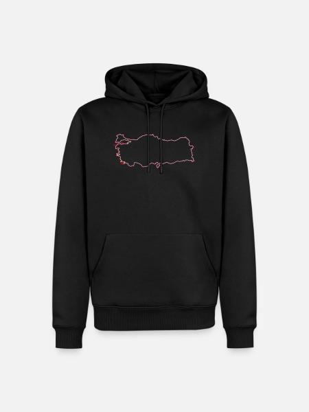 Türkei - Männer Premium Bio Hoodie - Schwarz