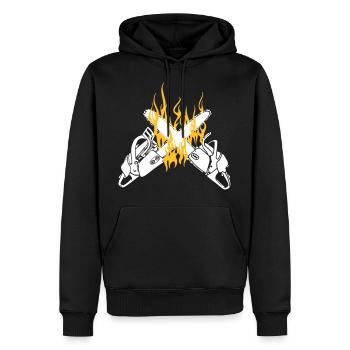 Kettensäge - Männer Premium Bio Hoodie - Schwarz - Vorne - Nico (187cm)