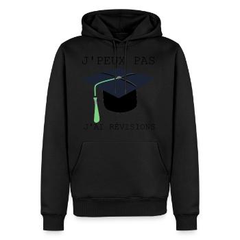 J'peux pas j'ai Révisions - Sweat à capuche Premium bio Homme - noir - Devant - Nico (187cm)