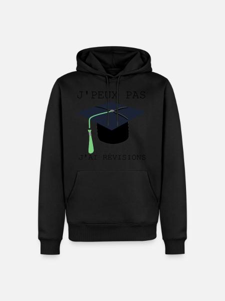J'peux pas j'ai Révisions - Sweat à capuche Premium bio Homme - noir