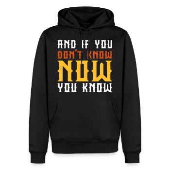 AND IF YOU DONT KNOW - NOW YOU KNOW - BIGGIE - Männer Premium Bio Hoodie - Schwarz - Vorne - Nico (187cm)