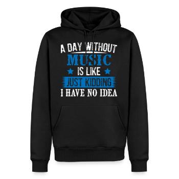A Day Without Music - Männer Premium Bio Hoodie - Schwarz - Vorne - Nico (187cm)