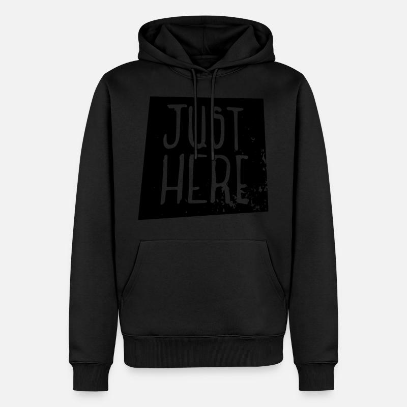 Nur hier - Männer Premium Bio Hoodie - Schwarz