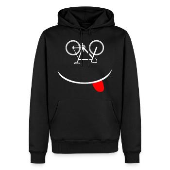 Roue de vélo de route cadeau drôle - Sweat à capuche Premium bio Homme - noir - Devant - Nico (187cm)