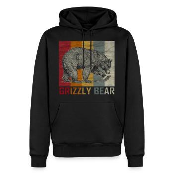 Ours Animal Grizzly Wilderness Don - Sweat à capuche Premium bio Homme - noir - Devant - Nico (187cm)