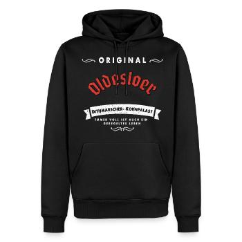 palais de maïs - Sweat à capuche Premium bio Homme - noir - Devant - Nico (187cm)