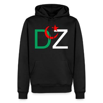 DZ Algérie - Sweat à capuche Premium bio Homme - noir - Devant - Nico (187cm)