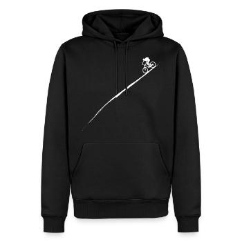 Mountain bike downhill - Men’s Premium Organic Hoodie - black - Front - Nico (187cm)