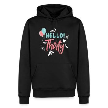 30. Geburtstag - Männer Premium Bio Hoodie - Schwarz - Vorne - Nico (187cm)