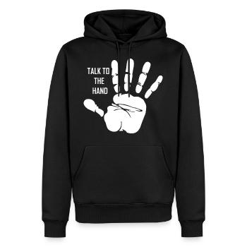 Sprich zu der Hand Terminator Talk to the Hand - Männer Premium Bio Hoodie - Schwarz - Vorne - Nico (187cm)