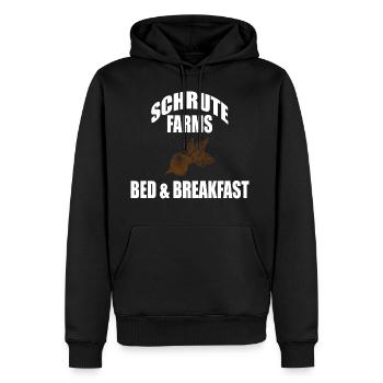 Schrute Farms - Bed and Breakfast - Logo - The Off - Men’s Premium Organic Hoodie - black - Front - Nico (187cm)