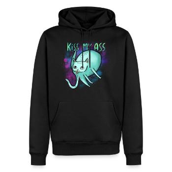 Kiss My Ass Cat - Männer Premium Bio Hoodie - Schwarz - Vorne - Nico (187cm)