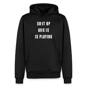 Amelie is playing techno - Männer Premium Bio Hoodie - Schwarz - Vorne - Nico (187cm)