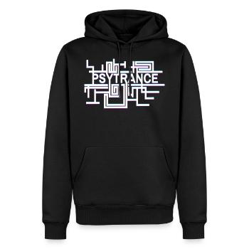 Psytrance Optik - Männer Premium Bio Hoodie - Schwarz - Vorne - Nico (187cm)