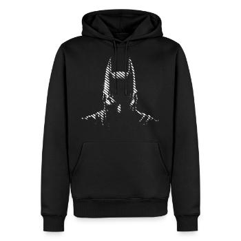 Batman black & white Silhouette - Männer Premium Bio Hoodie - Schwarz - Vorne - Nico (187cm)