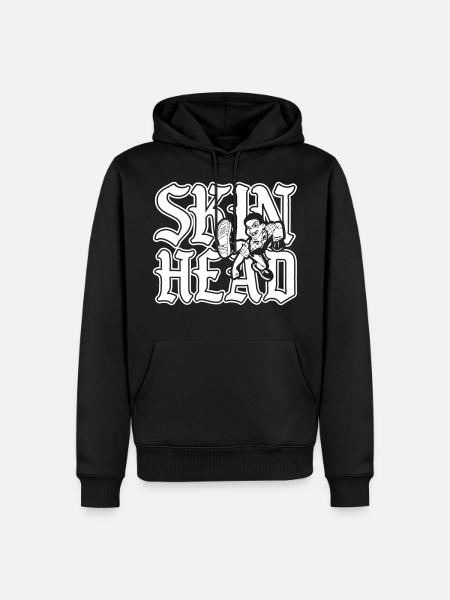 Skinhead (white) - Men’s Premium Organic Hoodie - black