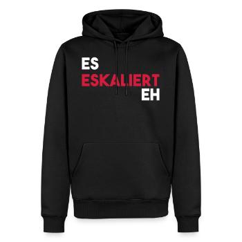 ES ESCALENTS EH cadeau - Sweat à capuche Premium bio Homme - noir - Devant - Nico (187cm)
