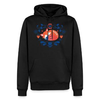 Renard nordique - Sweat à capuche Premium bio Homme - noir - Devant - Nico (187cm)