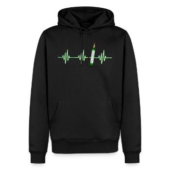 Heartbeat Pyro Cracker - Men’s Premium Organic Hoodie - black - Front - Nico (187cm)