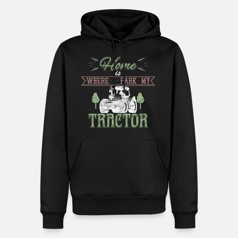 Traktor - Männer Premium Bio Hoodie - Schwarz