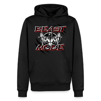 BEAST MODE // BLANC - Sweat à capuche Premium bio Homme - noir - Devant - Nico (187cm)