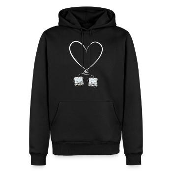 Reisemobil Herz - Valentinstag Reisemobil Geschenk - Männer Premium Bio Hoodie - Schwarz - Vorne - Nico (187cm)