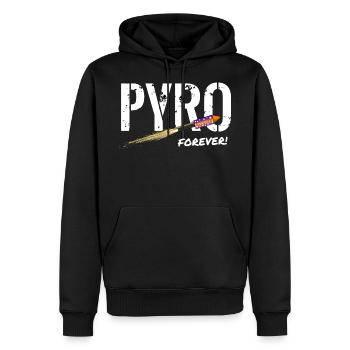 Pyro Forever rocket - Men’s Premium Organic Hoodie - black - Front - Nico (187cm)