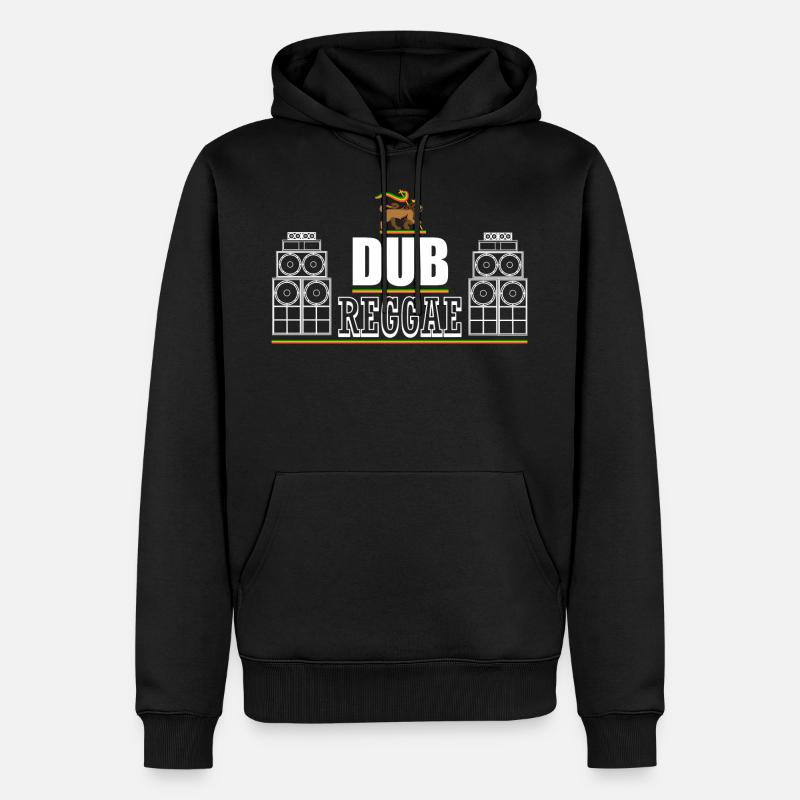 Dub Reggae Lion - Männer Premium Bio Hoodie - Schwarz