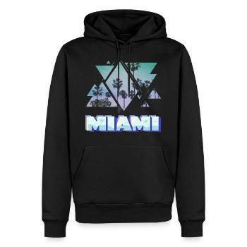 Miami Florida Sommer Sonne Palmen USA Amerika - Männer Premium Bio Hoodie - Schwarz - Vorne - Nico (187cm)