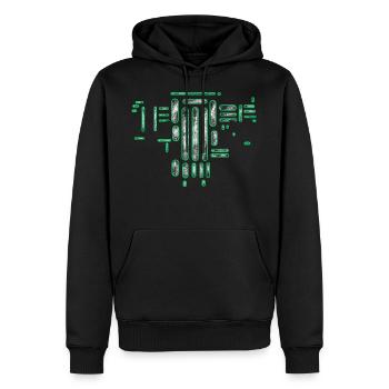 Sci-fi Vintage - Männer Premium Bio Hoodie - Schwarz - Vorne - Nico (187cm)