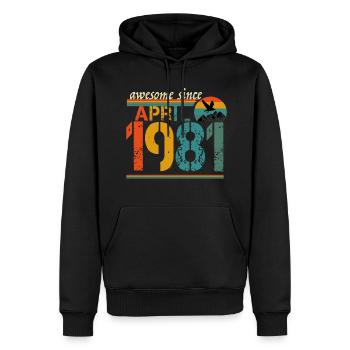 40. Geburtstag April 1981 - Männer Premium Bio Hoodie - Schwarz - Vorne - Nico (187cm)