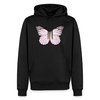 Schmetterling, rosa - Männer Premium Bio Hoodie - Schwarz - Vorne - Nico (187cm)