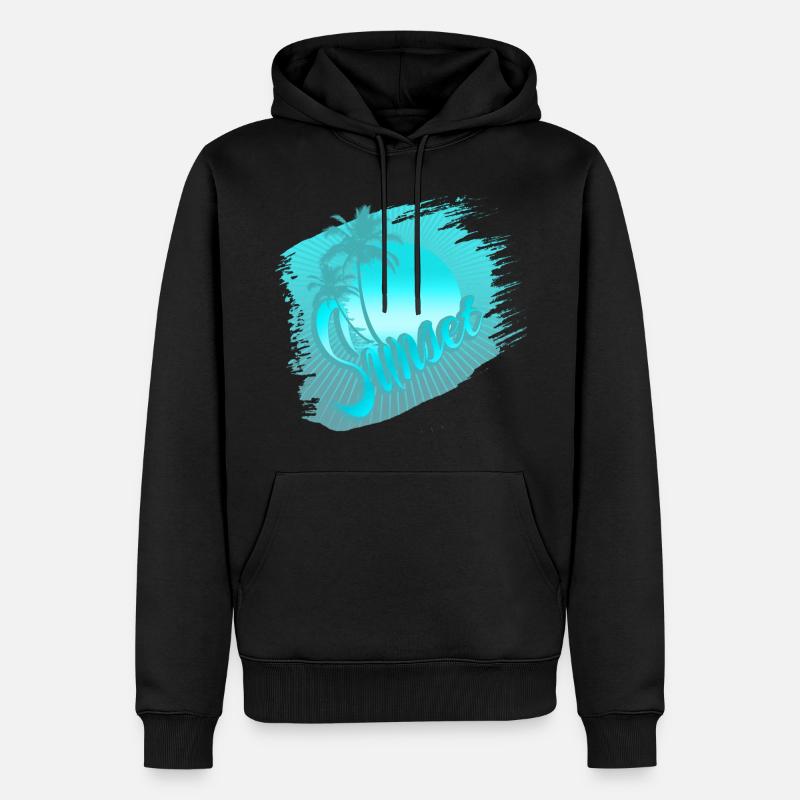 sunset blue - Sweat à capuche Premium bio Homme - noir