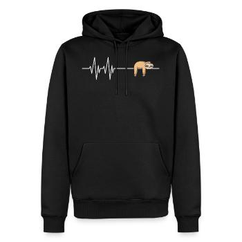 Faultier Herzschlag Faulenzen Keine Lust Schlafen - Männer Premium Bio Hoodie - Schwarz - Vorne - Nico (187cm)