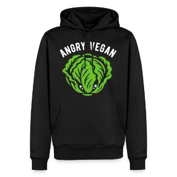Salade - Végétalien en colère - Régime végétalien - Sweat à capuche Premium bio Homme - noir - Devant - Nico (187cm)