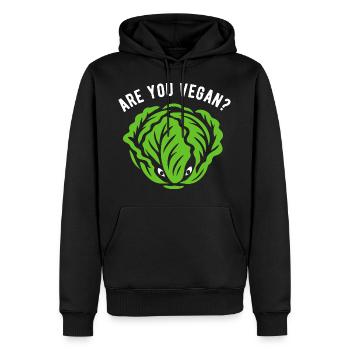 Salade - Êtes-vous végétalien ? - Régime végétalien - Sweat à capuche Premium bio Homme - noir - Devant - Nico (187cm)
